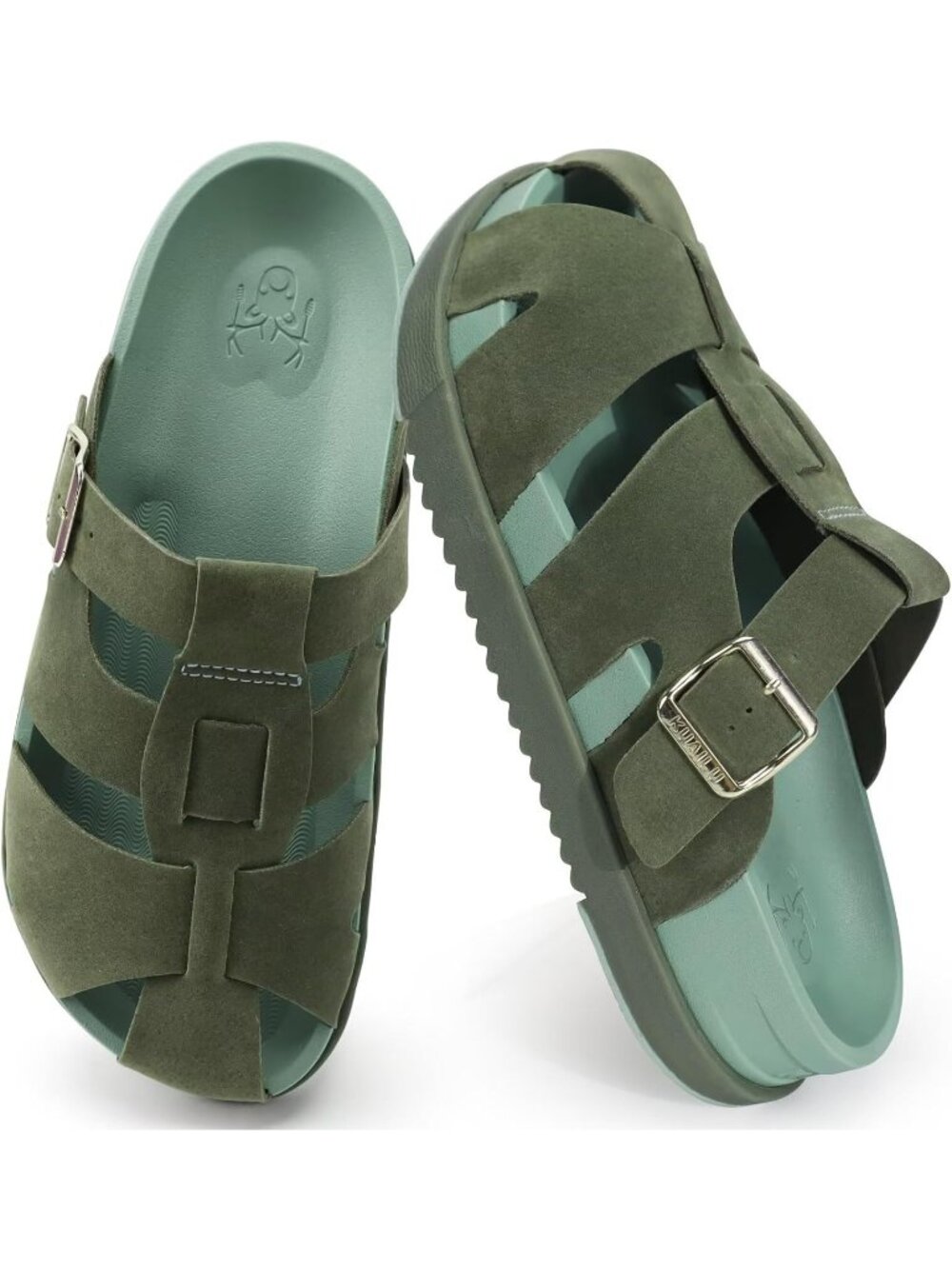 🆕Women's Green Clog Sandals Comfortable Arch Support Chic Platform Slides